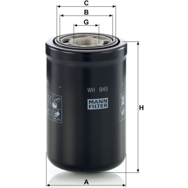 Mann-Filter Hydraulikfilter, Automatikgetriebe WH 945 Mann-Filter Hydraulikfilter, Automatikgetriebe WH 945