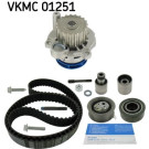 SKF VKMC 01251 Wasserpumpe + Zahnriemensatz mit Stehbolzen, Zähnez.: 141, mit trapezförmigen Zahnprofil, Kunststoff