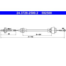 24.3728-2500.2 Seilzug, Kupplungsbetätigung