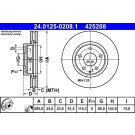 ATE 24.0125-0208.1 Bremsscheibe Ø295mm, 5x114,3, Belüftet, beschichtet