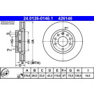 ATE | Bremsscheibe | 24.0126-0146.1