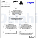 Delphi | Bremsbelagsatz, Scheibenbremse | LP2094