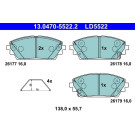 Bremsbelagsatz, Scheibenbremse ATE Ceramic 13.0470-5522.2