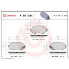 Brembo | Bremsbelagsatz, Scheibenbremse | P 54 044
