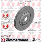 Zimmermann 2 x ZIMMERMANN Bremsscheibe Formula Z 100.3374.70