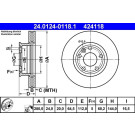 ATE | Bremsscheibe | 24.0124-0118.1