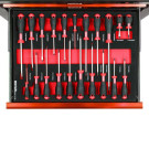 WERKSTATTWAGEN-EINLAGE 3/3 SCHRAUBENDREHER-SET Kreuz-Schlitz-TX; ROOKS 21-TEILIG