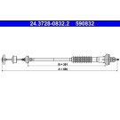 24.3728-0832.2 Seilzug, Kupplungsbetätigung 24.3728-0832.2 Seilzug, Kupplungsbetätigung