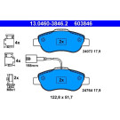 ATE | Bremsensatz, Scheibenbremse | 24.0120-0184.1 + 13.0460-3846.2