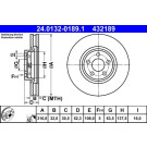 ATE 24.0132-0189.1 Bremsscheibe 316mm, 5x108,0, Belüftet, beschichtet