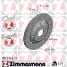 Zimmermann 2 x ZIMMERMANN Bremsscheibe Formula Z 100.3366.70