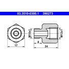 ATE | Adapter, Bremsleitung | 03.3510-0300.1