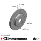 Zimmermann Bremsscheibe Coat Z 400.3645.20 Zimmermann Bremsscheibe Coat Z 400.3645.20