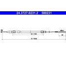 2 x ATE Seilzug, Feststellbremse | 24.3727-0231.2