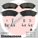 Zimmermann | Bremsbelagsatz, Scheibenbremse | 22688.190.2