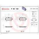 Brembo | Bremsbelagsatz, Scheibenbremse | P 85 150