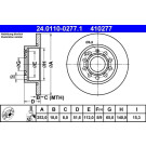 ATE | Bremsensatz, Scheibenbremse | 24.0110-0277.1 + 13.0470-2820.2