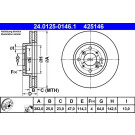 ATE | Bremsscheibe | 24.0125-0146.1