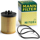 MANN-FILTER HU 712/8 x Ölfilter mit Dichtung, Filtereinsatz