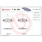 Brembo | Bremsbelagsatz, Scheibenbremse | P 85 098
