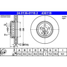 ATE | Bremsscheibe | 24.0136-0118.2