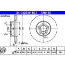 ATE | Bremsscheibe | 24.0326-0115.1
