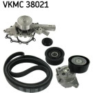 SKF | Wasserpumpe + Keilrippenriemensatz | VKMC 38021