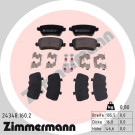 Zimmermann | Bremsbelagsatz, Scheibenbremse | 24348.160.2