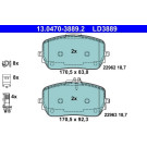 Bremsbelagsatz, Scheibenbremse ATE Ceramic 13.0470-3889.2