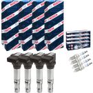 BOSCH Zündspule-Set 4 x Zündspule + 4 x Zündkerze