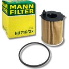 MANN-FILTER HU 716/2 x Ölfilter mit Dichtung, Filtereinsatz MANN-FILTER HU 716/2 x Ölfilter mit Dichtung, Filtereinsatz