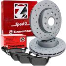 ZIMMERMANN SPORT COAT Z 600.3233.52 Bremsscheibe 280mm + 23131.195.1 Bremsbeläge inkl. Verschleißwarnkontakt