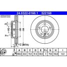 ATE PowerDisc 24.0322-0160.1 Bremsscheibe Ø300mm 5x120,0, Belüftet, beschichtet, hochgekohlt