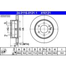 2 x ATE Bremsscheibe 24.0116-0121.1
