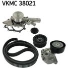 SKF Wasserpumpe + Keilrippenriemensatz VKMC 38021