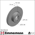 Zimmermann Bremsscheibe Coat Z 150.1296.20