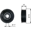 Gates Umlenk-/Führungsrolle, Keilrippenriemen DriveAlign™ T36420