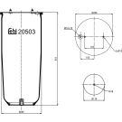 FEBI BILSTEIN 20503 Federbalg, Luftfederung FEBI BILSTEIN 20503 Federbalg, Luftfederung