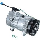 NRF EASY FIT 32064 Klimakompressor SD7V16 WITH ADAPTER, 12V, PAG 46, mit PAG-Kompressoröl, mit Dichtring