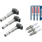 BOSCH Zündspule-Set 3 x Zündspule + 3 x Zündkerze