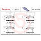 Brembo | Bremsbelagsatz, Scheibenbremse | P 78 012