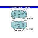 Bremsbelagsatz, Scheibenbremse ATE Ceramic 13.0470-4700.2