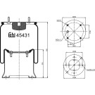 FEBI BILSTEIN 45431 Federbalg, Luftfederung FEBI BILSTEIN 45431 Federbalg, Luftfederung
