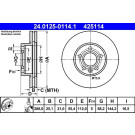 ATE | Bremsscheibe | 24.0125-0114.1