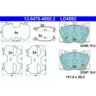 Bremsbelagsatz, Scheibenbremse ATE Ceramic 13.0470-4892.2