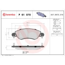 Brembo | Bremsbelagsatz, Scheibenbremse | P 61 070