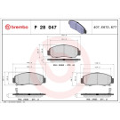 Brembo | Bremsbelagsatz, Scheibenbremse | P 28 047
