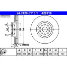 ATE | Bremsscheibe | 24.0128-0118.1