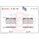 P 23 115 Bremsbelagsatz, Scheibenbremse PRIME LINE