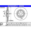 ATE 24.0122-0272.1 Bremsscheibe Ø330mm, Belüftet, beschichtet, hochgekohlt, mit Schrauben